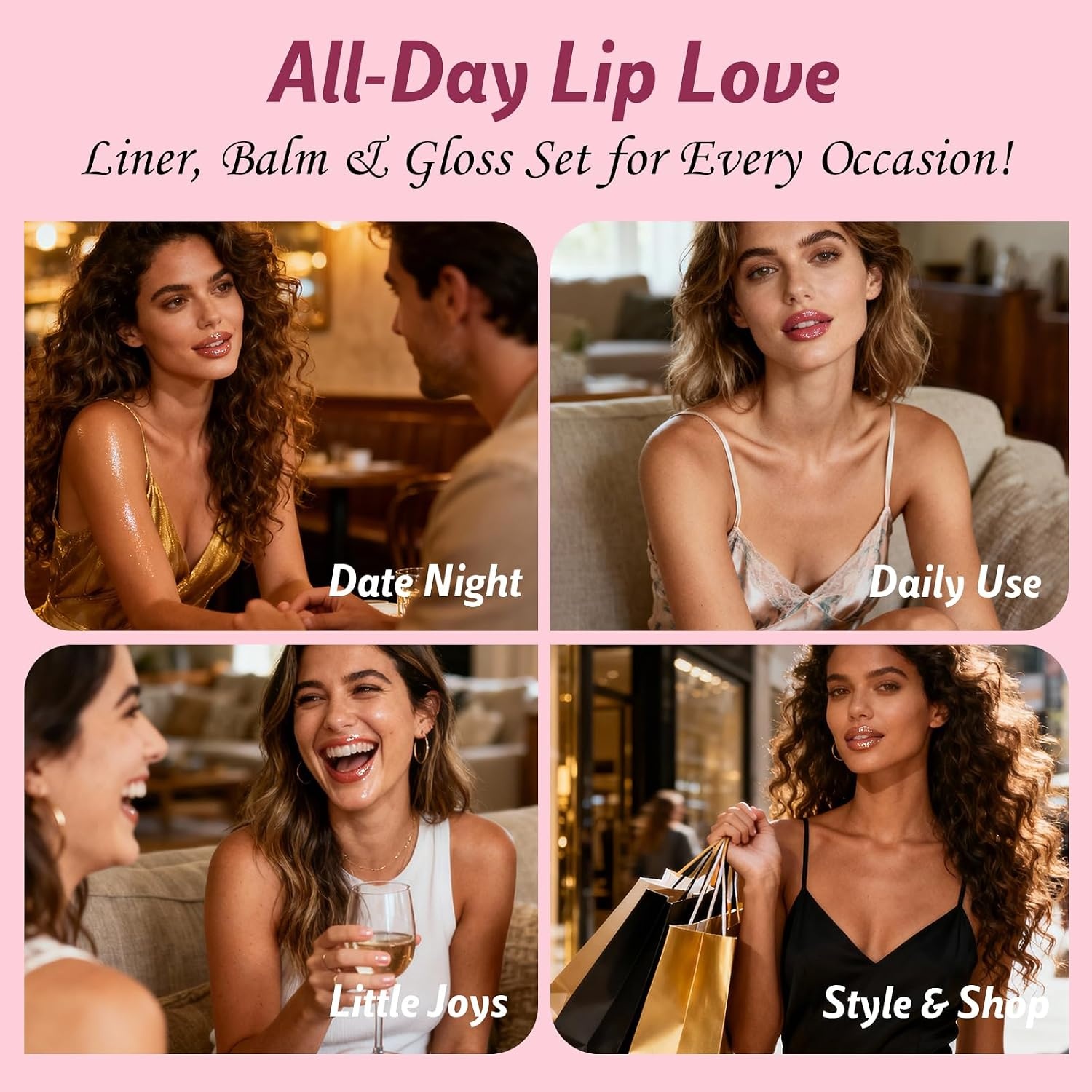image:imageKIMUSE 3 Pack Lip Combo Set Lip Liner Lipstick amp Gloss Sweet Fig SetSweet Fig Set