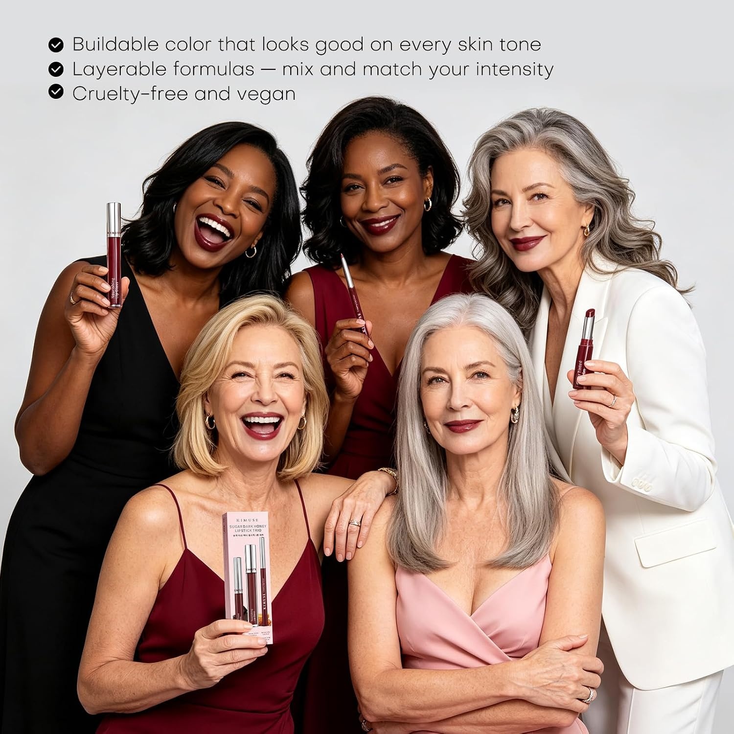 image:imageKIMUSE 3Step Plumping Lip Combo Set for Mature Skin Liner Balm amp Gloss