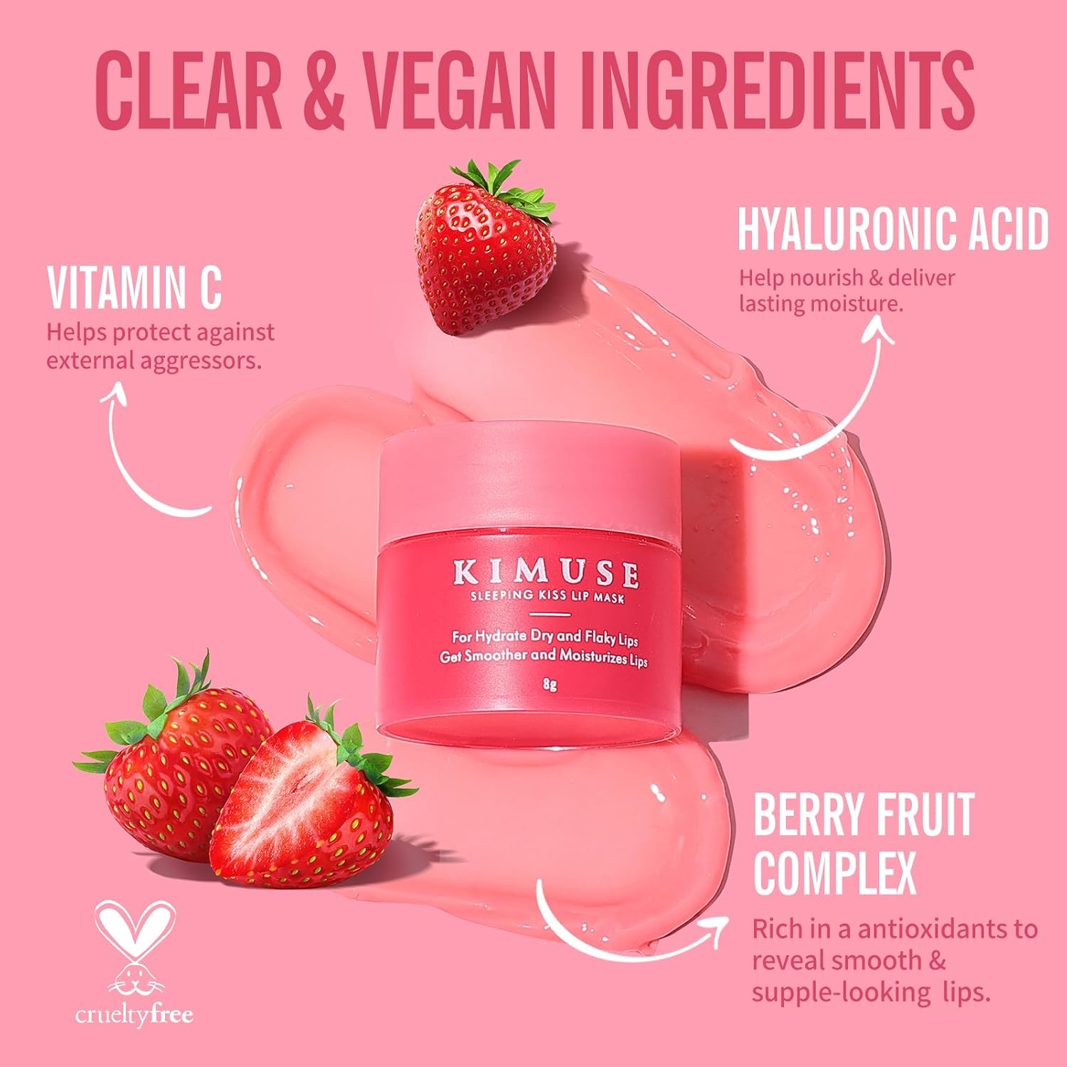 image:imageKIMUSE Overnight Lip Mask 4Pack Lip Moisturizer for Dry LipsSET