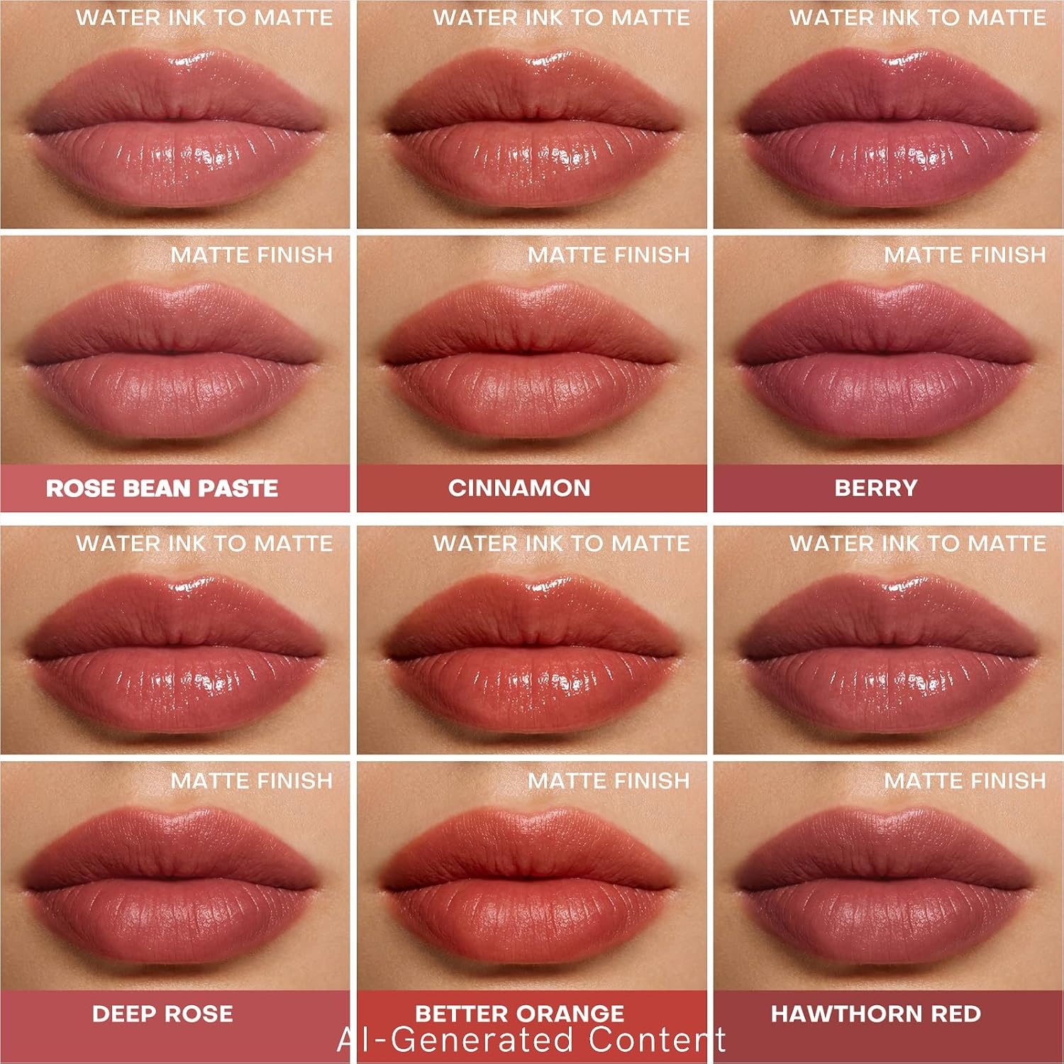 image:imageKIMUSE Water Gel Lip Tint 6Colors Set Highly Pigmented Glossy Lip Stains6PCS