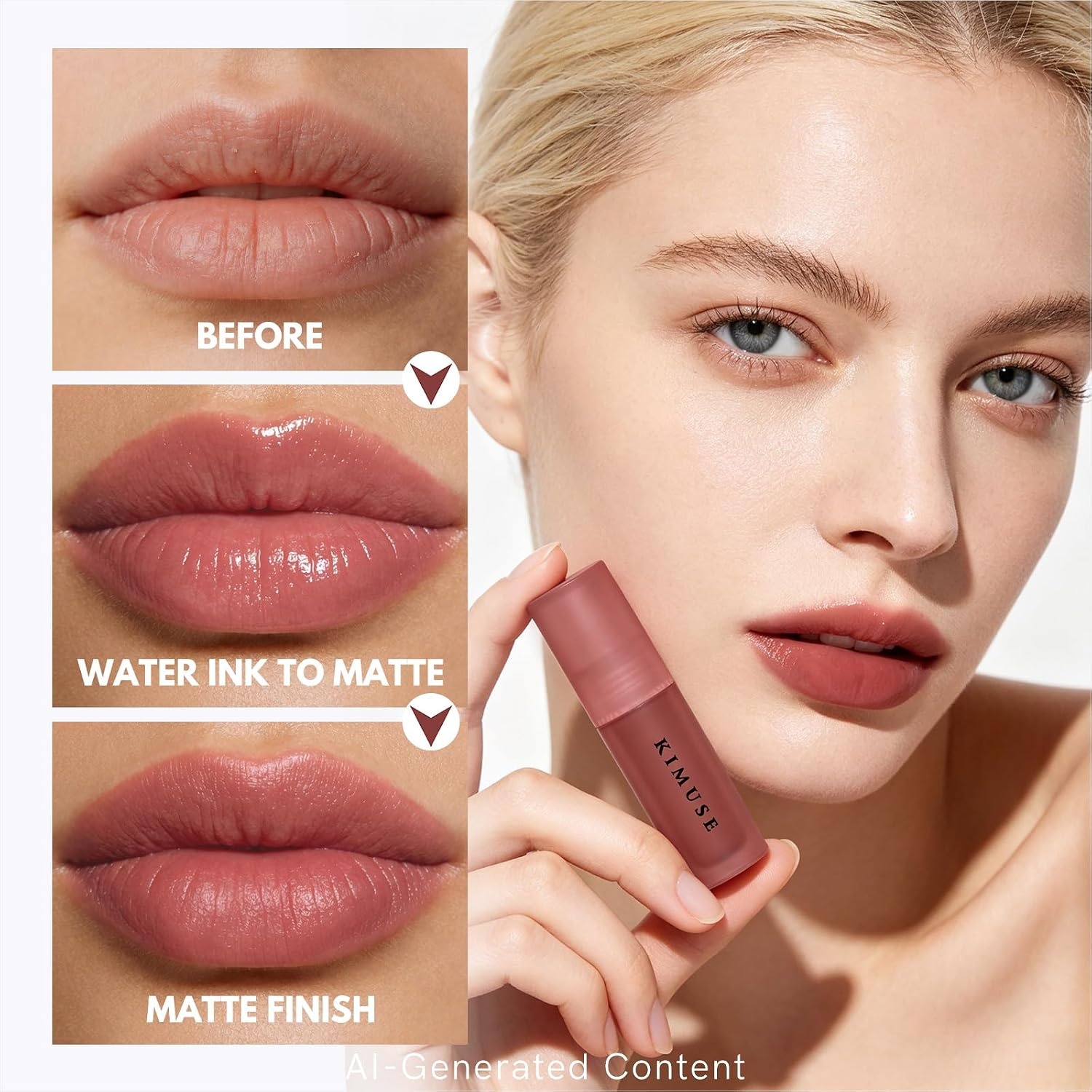 image:imageKIMUSE Water Gel Lip Tint 6Colors Set Highly Pigmented Glossy Lip Stains6PCS