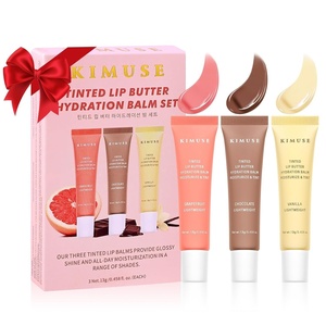 KIMUSE 3 Pack Tinted Lip Balm, Ceramide & Hyaluronic Acid, Glossy Finish(Vanilla & Chocolate & Grapefruit)