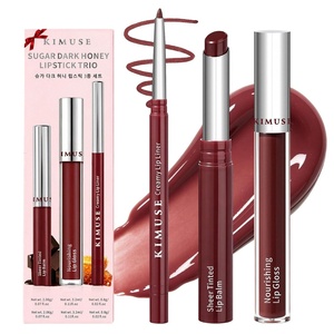 KIMUSE 3-Step Plumping Lip Combo Set for Mature Skin, Liner, Balm & Gloss